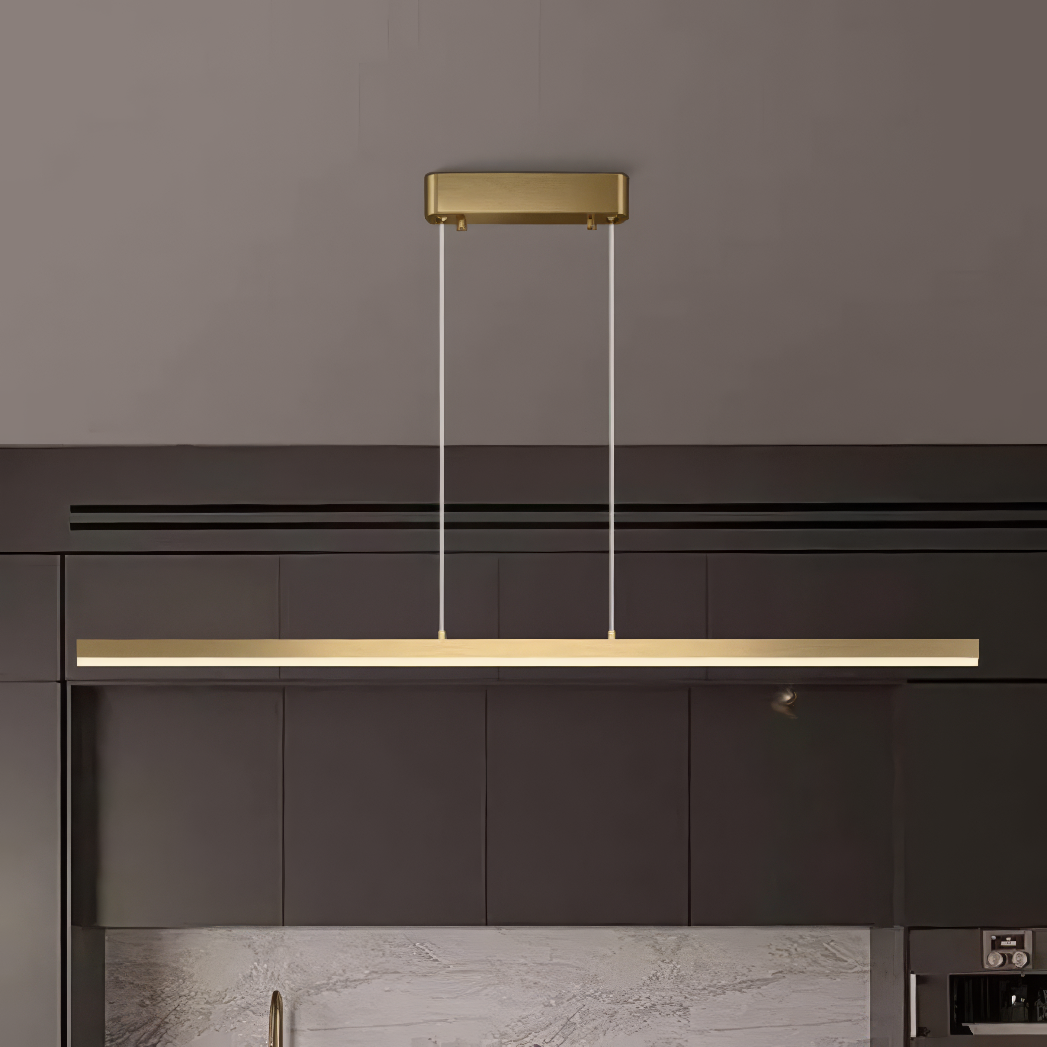 Lustra LED Suspendata 36W Elegant Office Gold Echivalent 300W