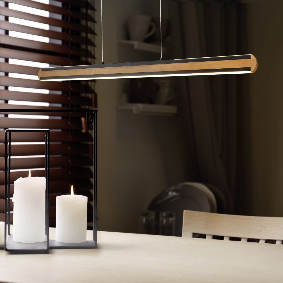 Lustra LED Suspendata DEACON Wood Echivalent 500W