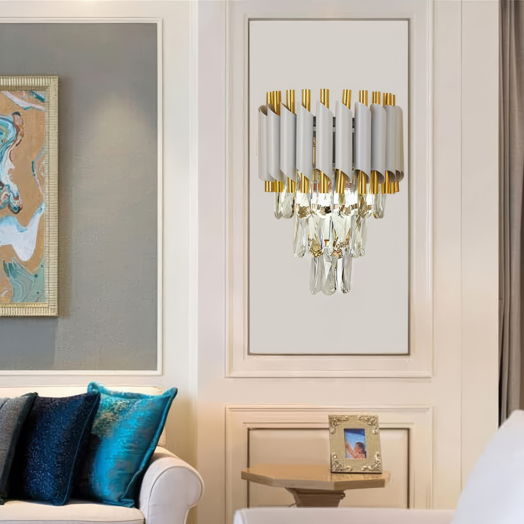 Aplica Perete Cristal WHITE PANTHER 8801/2W ALBA / CRISTAL / APLICA PERETE Wall Light Fixtures