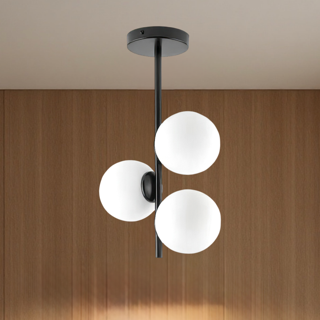 Lustra Abajur MAT Black ROD 3xE27