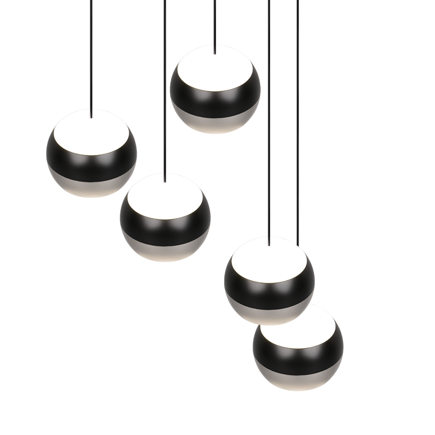 Lustra LED PREMIUM Suspendata SILVER ORBIT Echivalent 500W
