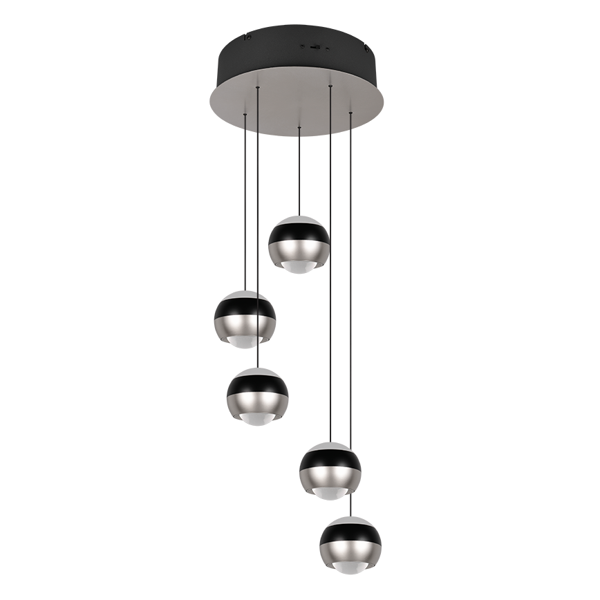 Lustra LED PREMIUM Suspendata SILVER ORBIT Echivalent 500W