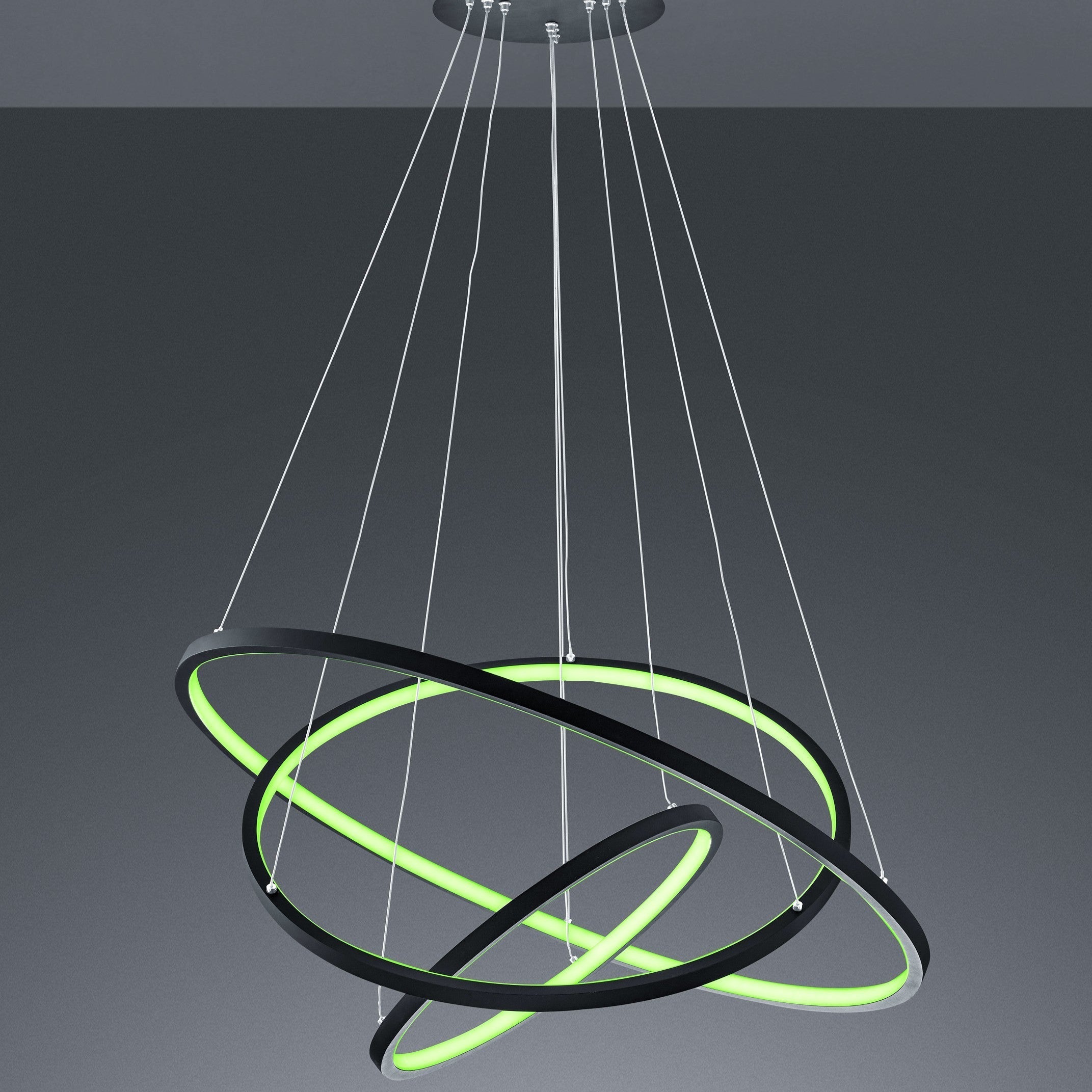 Lustra LED RGB-CCT AARON Black WIZ SMART Echivalent 1000W Telecomanda