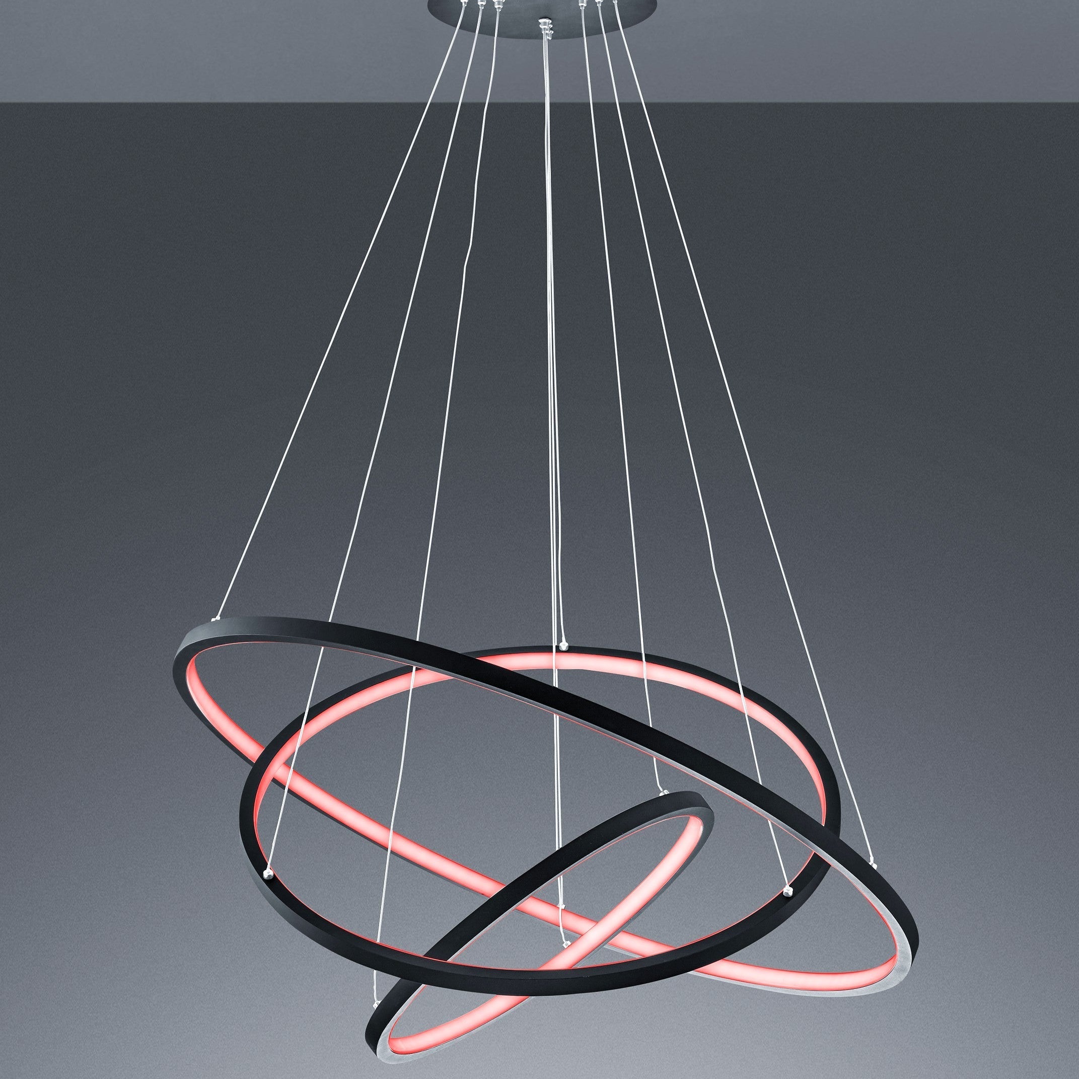 Lustra LED RGB-CCT AARON Black WIZ SMART Echivalent 1000W Telecomanda