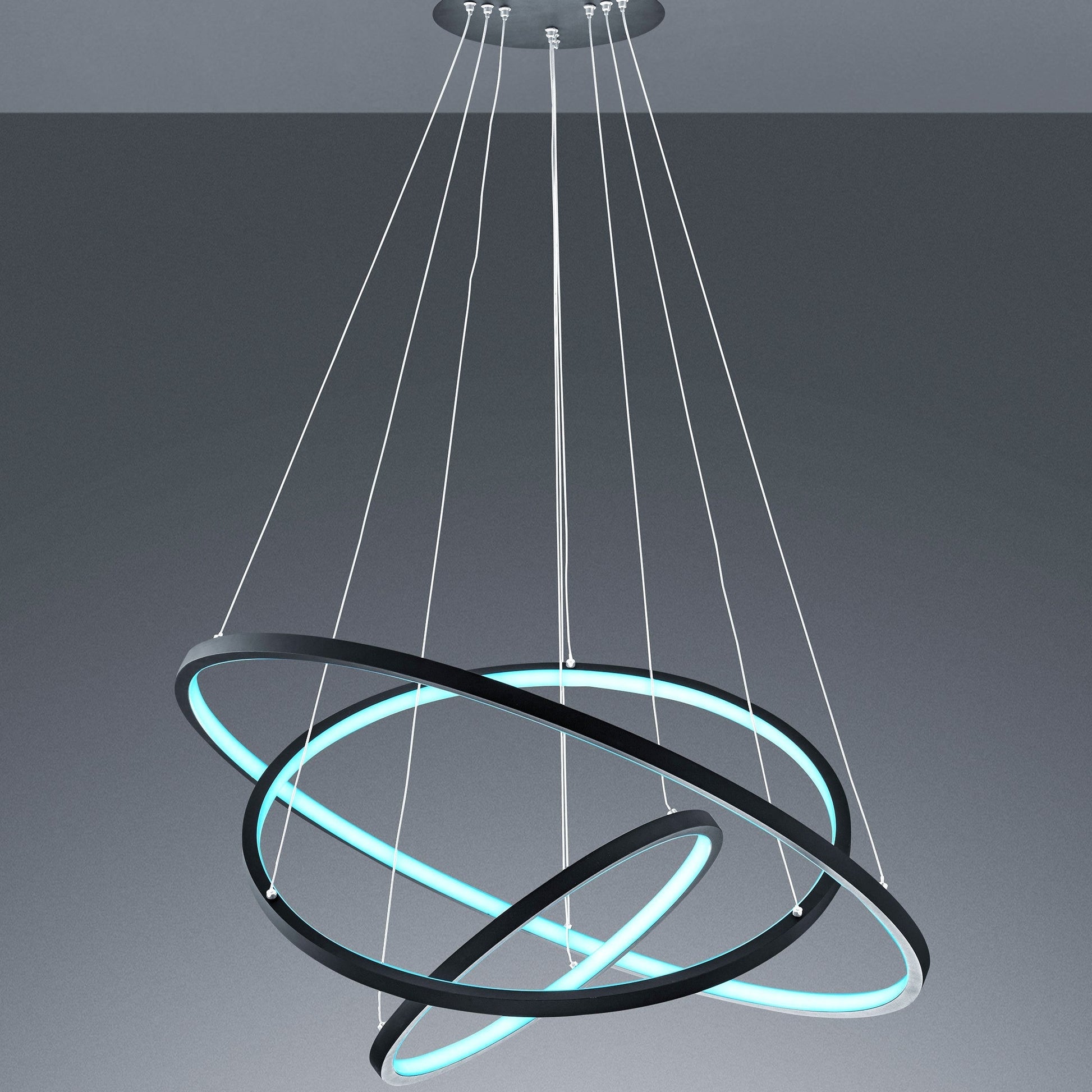 Lustra LED RGB-CCT AARON Black WIZ SMART Echivalent 1000W Telecomanda