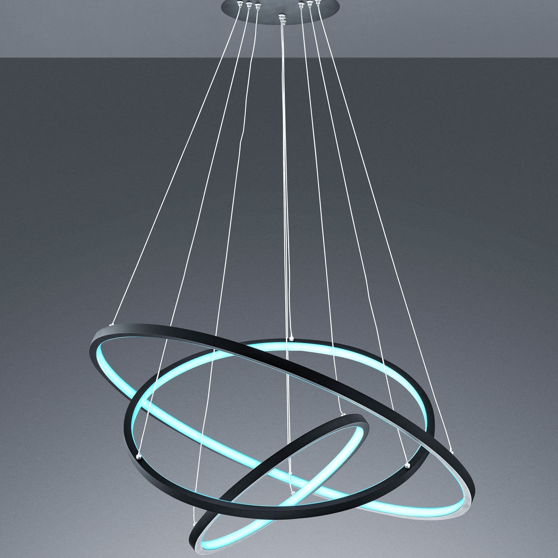 Lustra LED RGB-CCT AARON Black WIZ SMART Echivalent 1000W Telecomanda