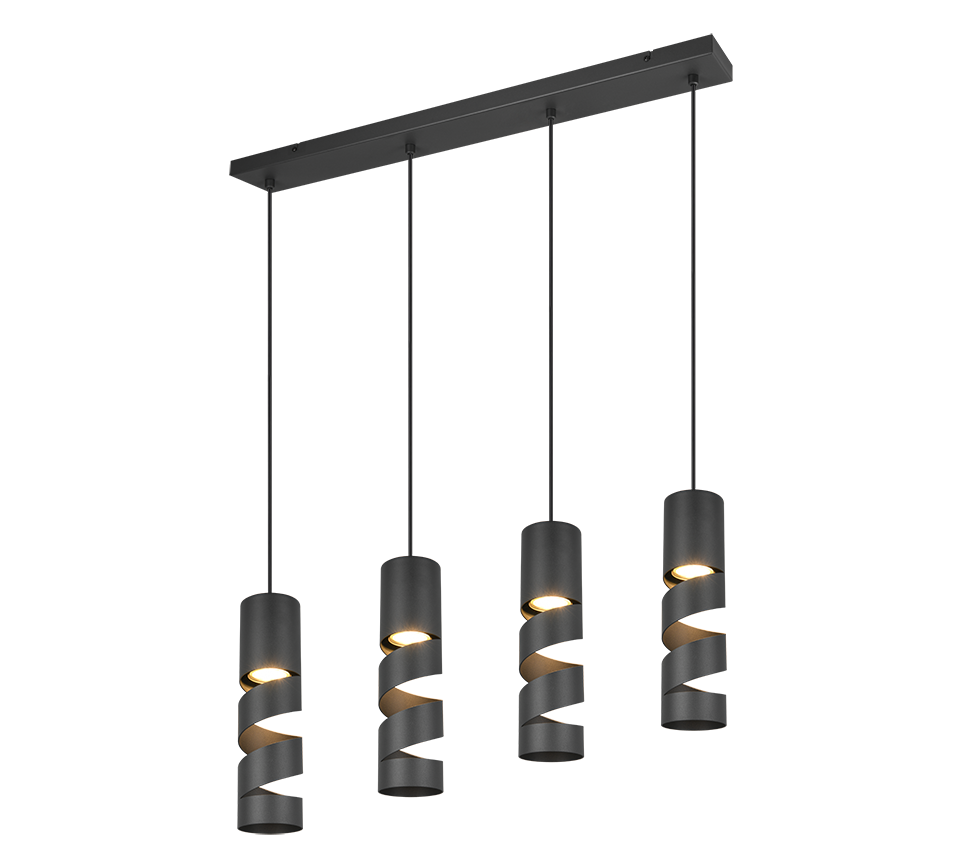 Lustra STREAM Black 4XGU10 NEAGRA / SUSPENDATE Lighting
