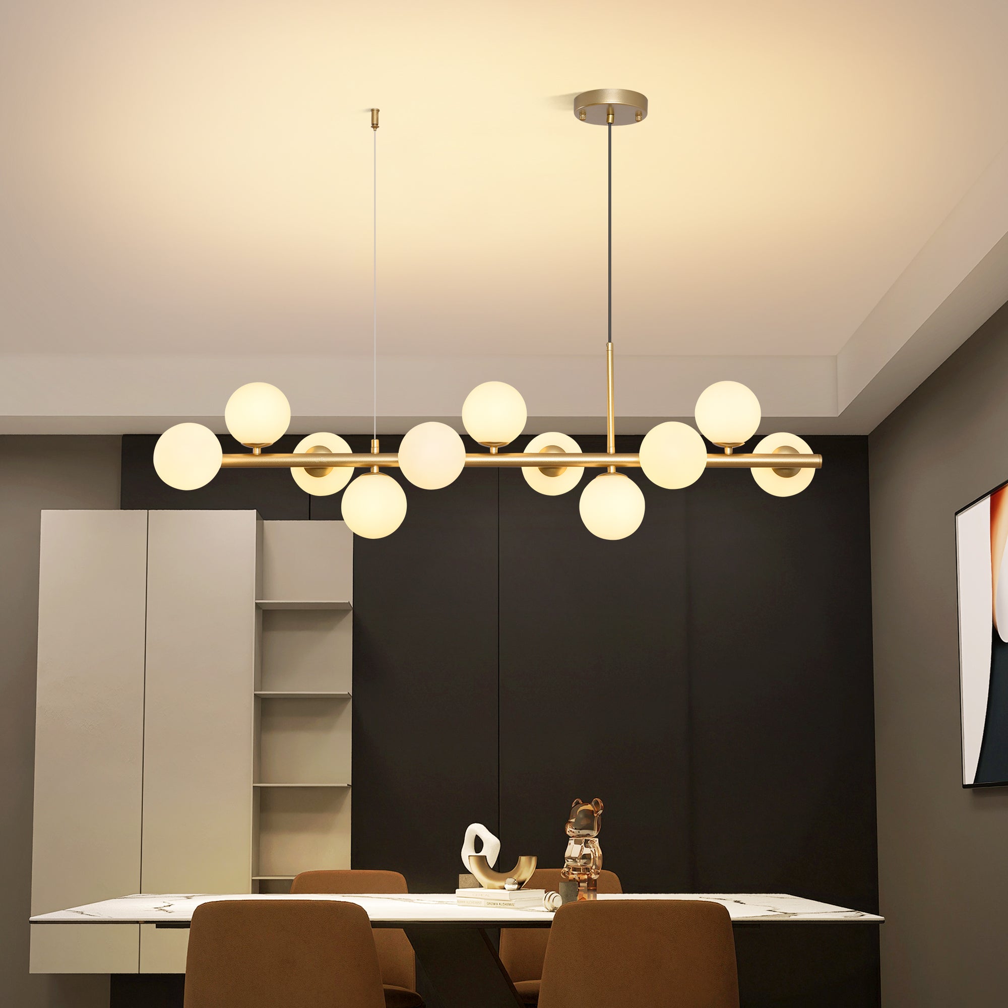 Lustra Abajur MAT GOLD Liniara 11xG9 100cm SKYLINE Resigilat R1