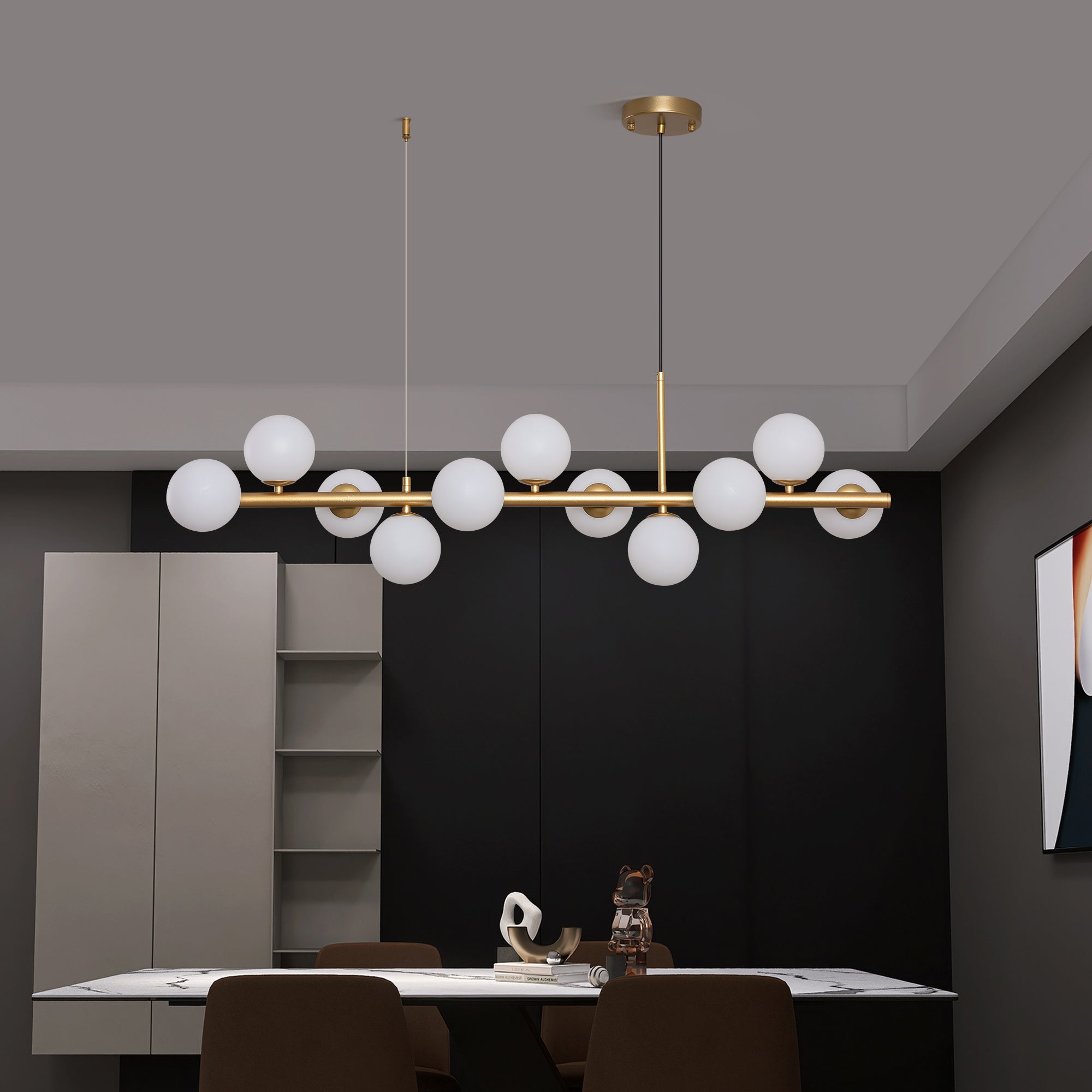 Lustra Abajur MAT GOLD Liniara 11xG9 100cm SKYLINE