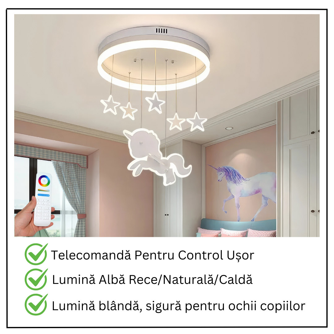 Lustra LED 100W Starry Unicorn Telecomanda Echivalent 500W