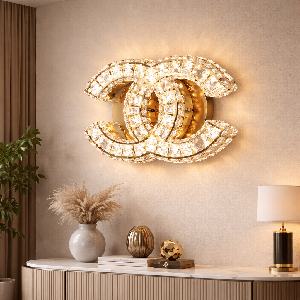 Aplica LED CRISTAL Double C Gold