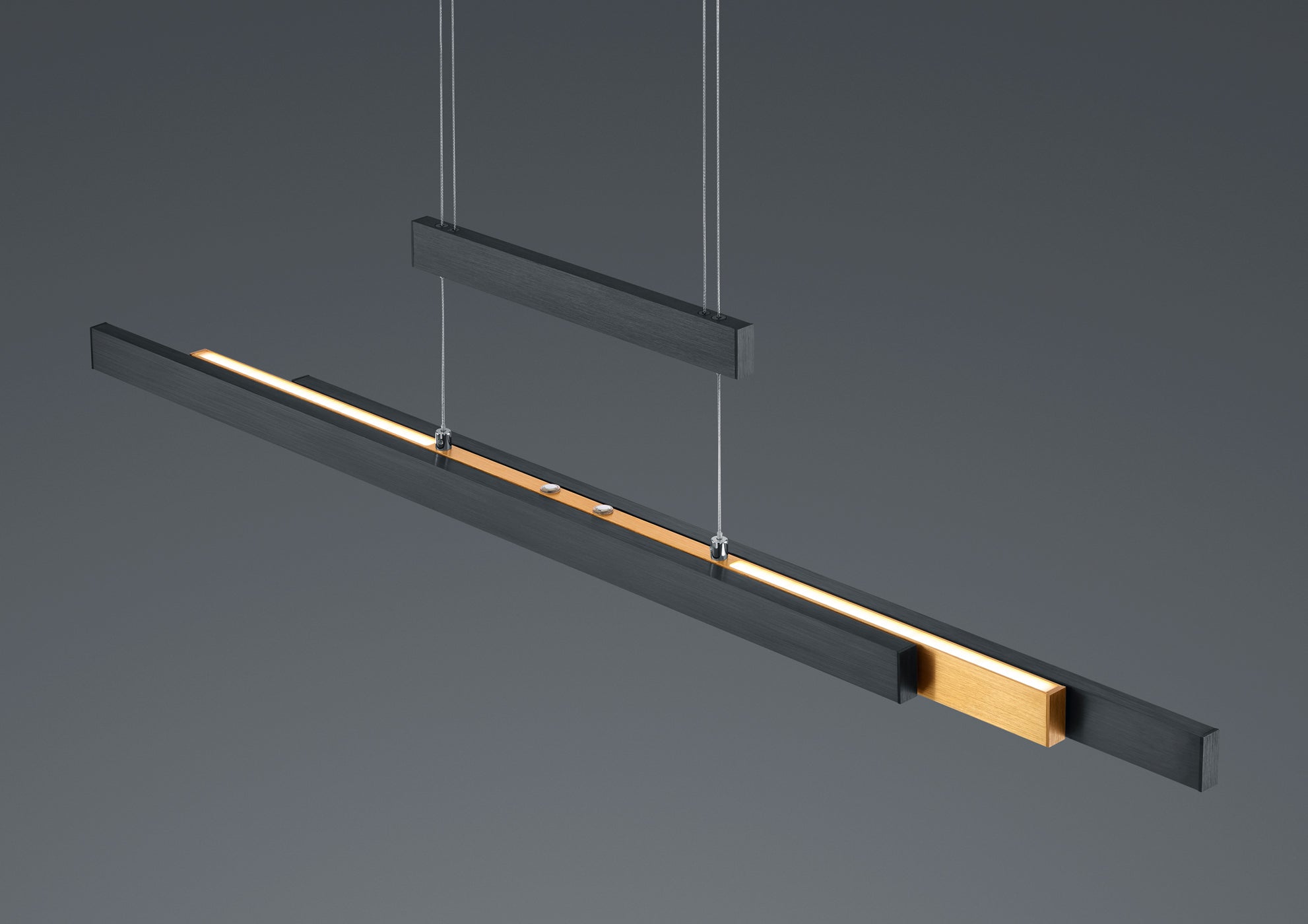 Lustra LED Suspendata Black&Gold 150CM ENZO Echivalent 350W Liniara