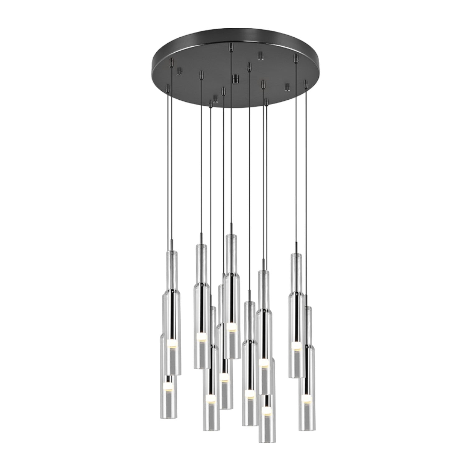 Lustra LED Suspendata Black & Chrome HUGO Liniara Echivalent 200W