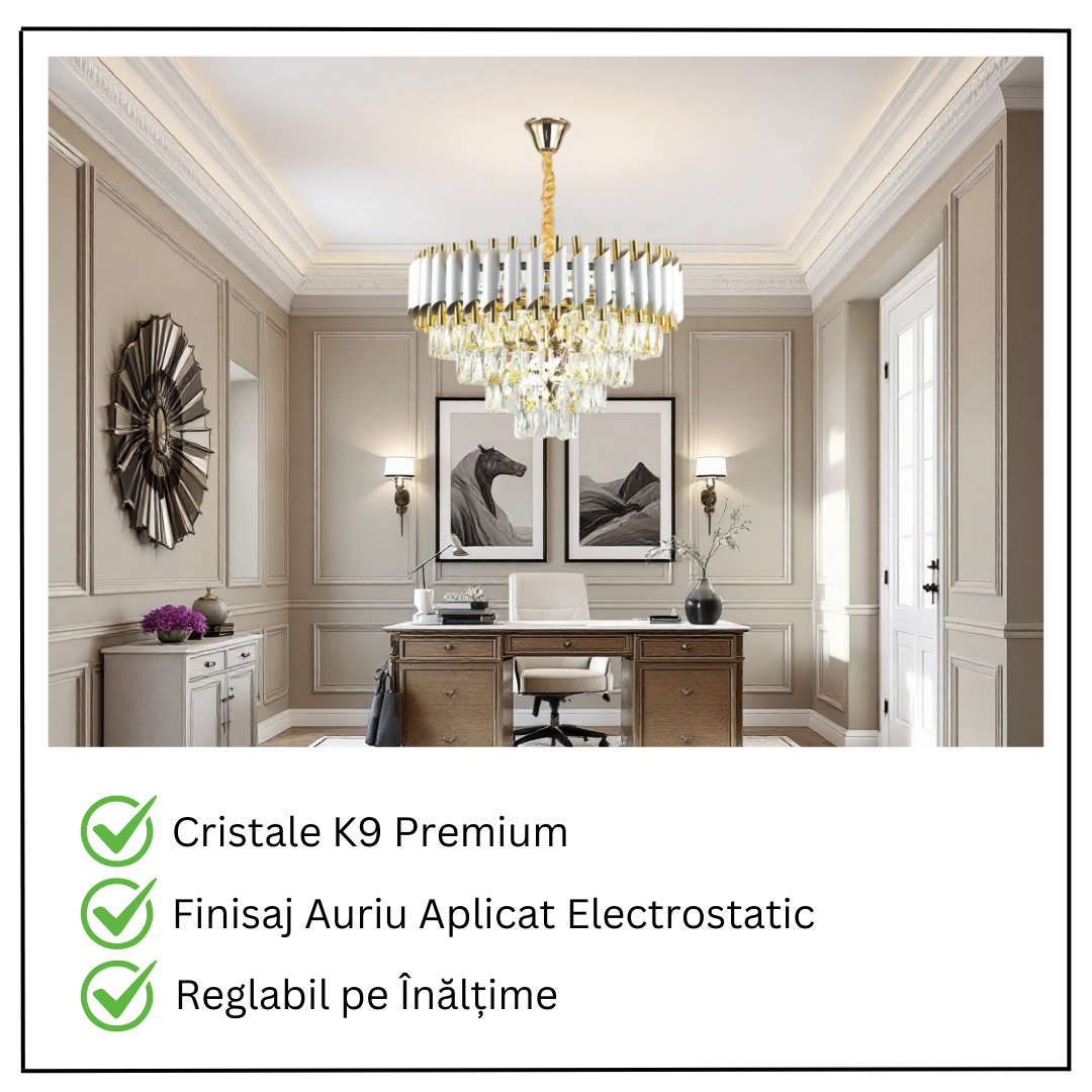 Candelabru Cristal WHITE PANTHER 50CM