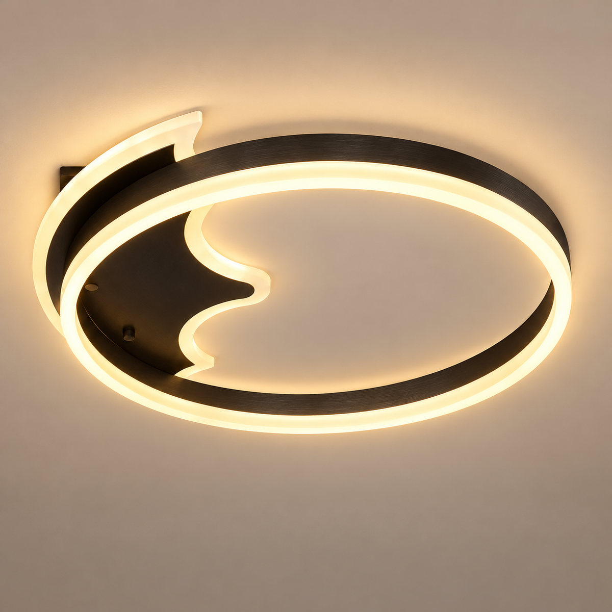 Lustra LED Aplicata Jhedy Black Echivalent 300W Telecomanda