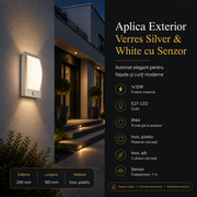 Aplica Exterior Verres cu Senzor 1xE27 Eglo IP44