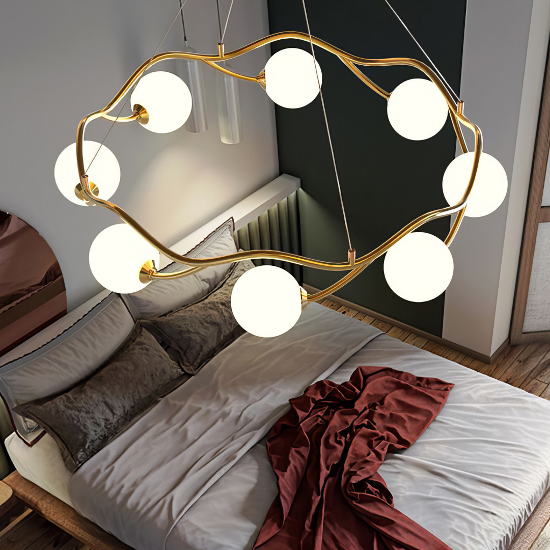 Lustra Abajur MAT GOLD Elven Ring 8xG9 60cm