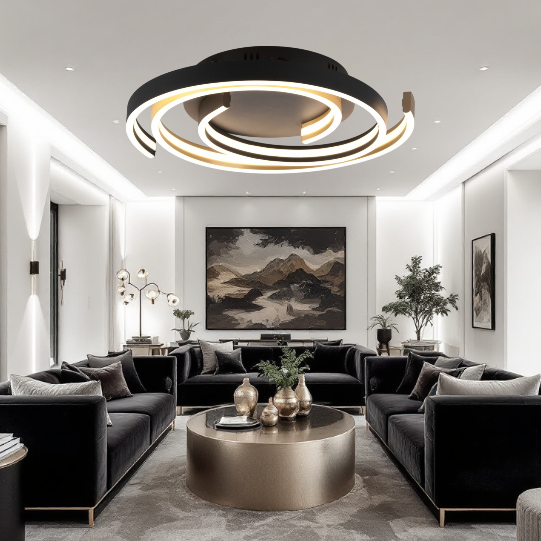 Lustra LED CAYA Echivalent 600W, 3 Lumini si Dimabila din buton