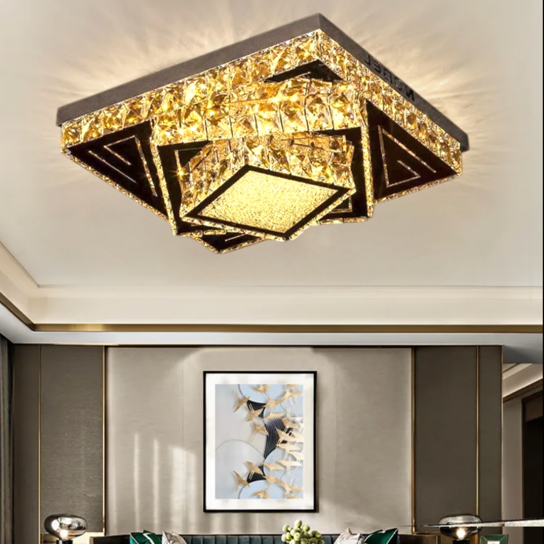 Lustra LED Cristal Aplicata Royal Prism Telecomanda Echivalent 500W