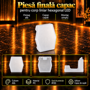 Piesa Final Capac HEGZA G1 pentru Corp Liniar Hexagonal LED