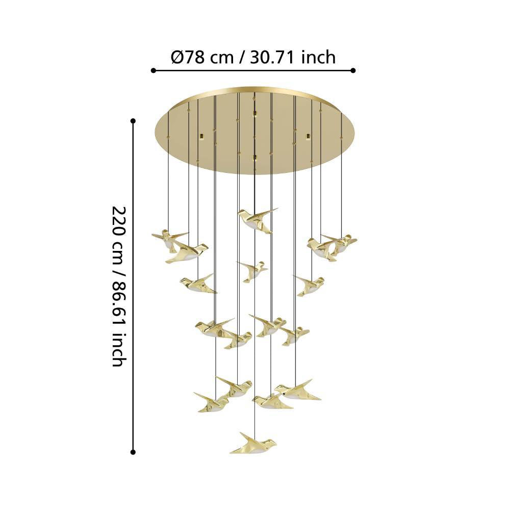 Lustra LED Suspendata Luxury PARATEBUENO GOLD Echivalent 600W