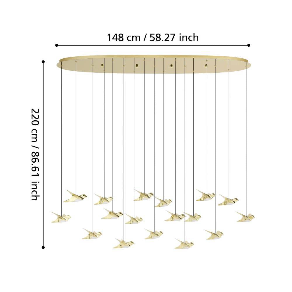 Lustra LED Liniara Suspendata Luxury PARATEBUENO GOLD Echivalent 600W