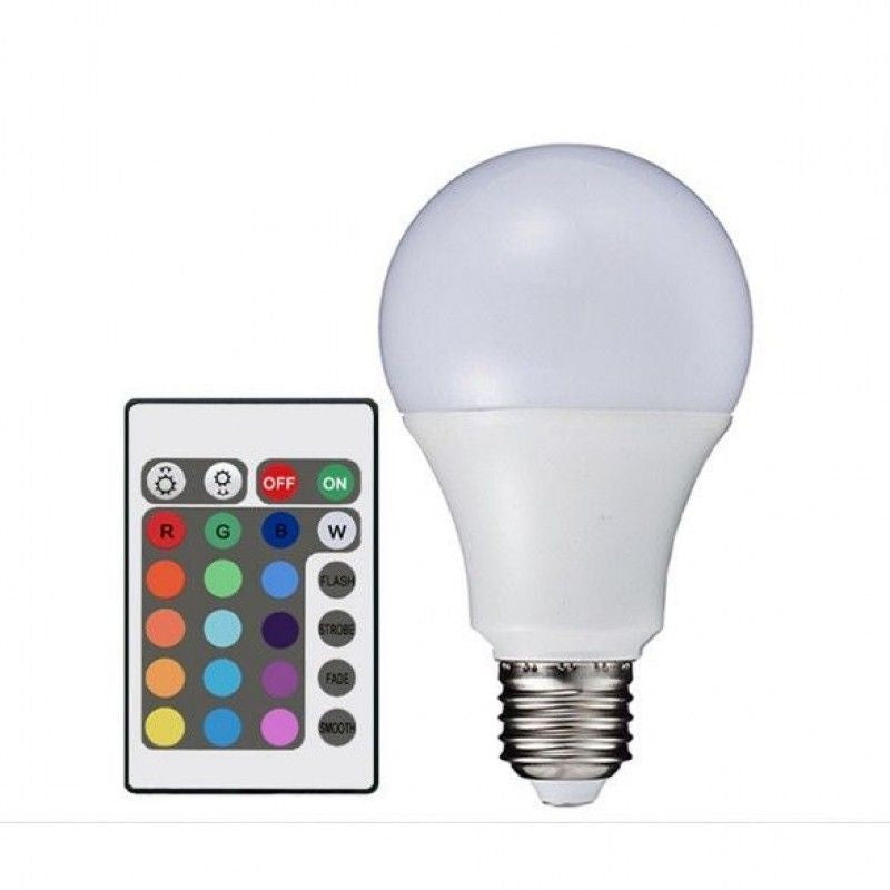 Bec LED E27 10W RGB Telecomanda