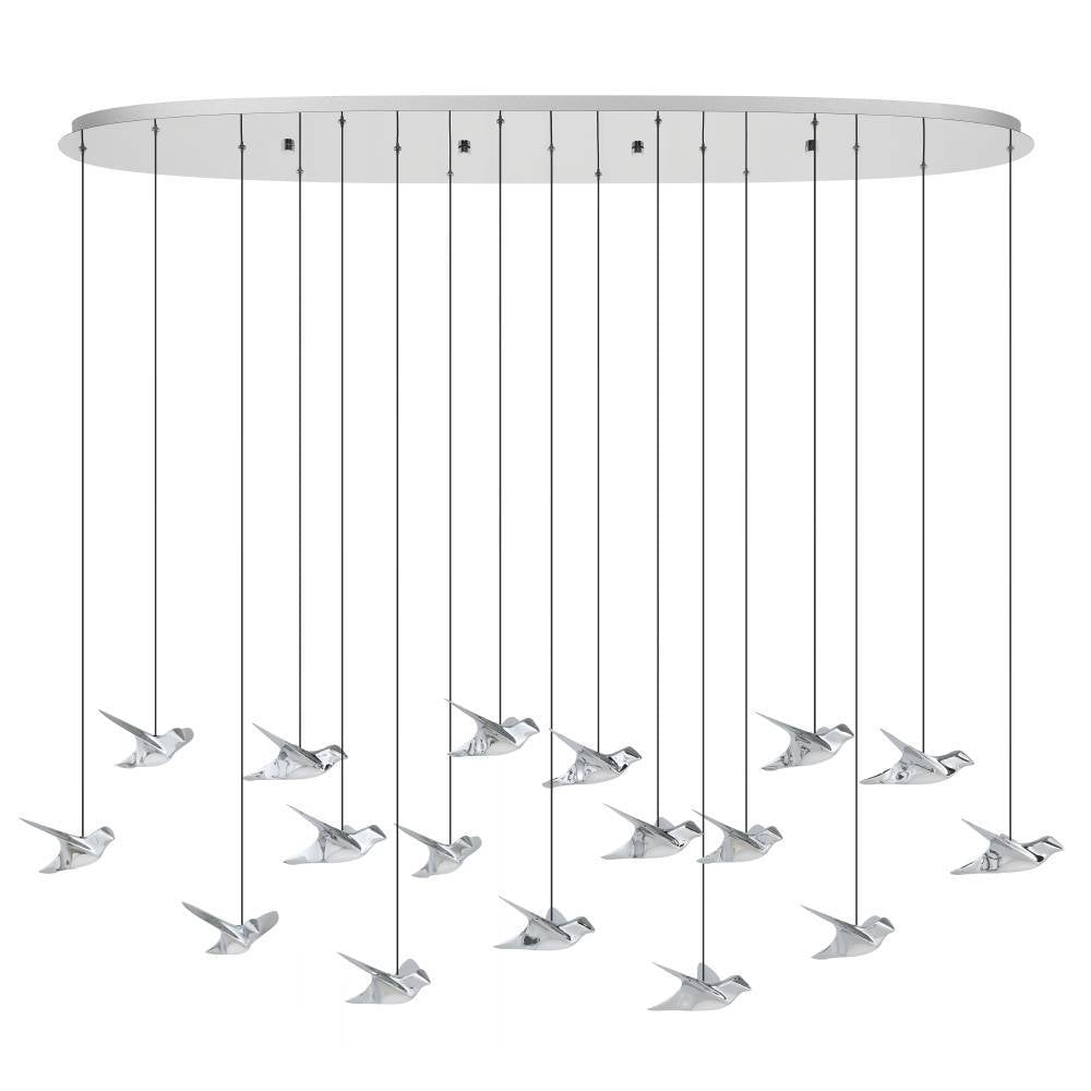 Lustra LED Liniara Suspendata Luxury PARATEBUENO SILVER Echivalent 600W
