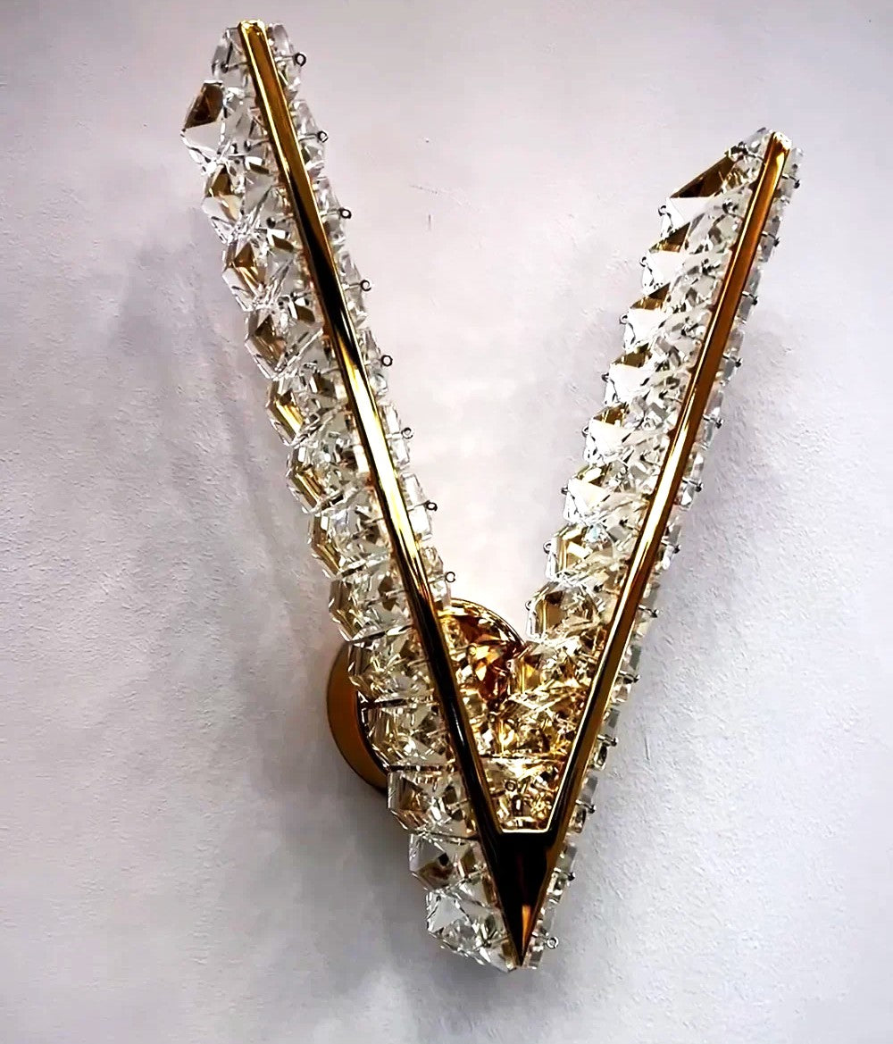 Aplica LED Crystal Gold V Shape