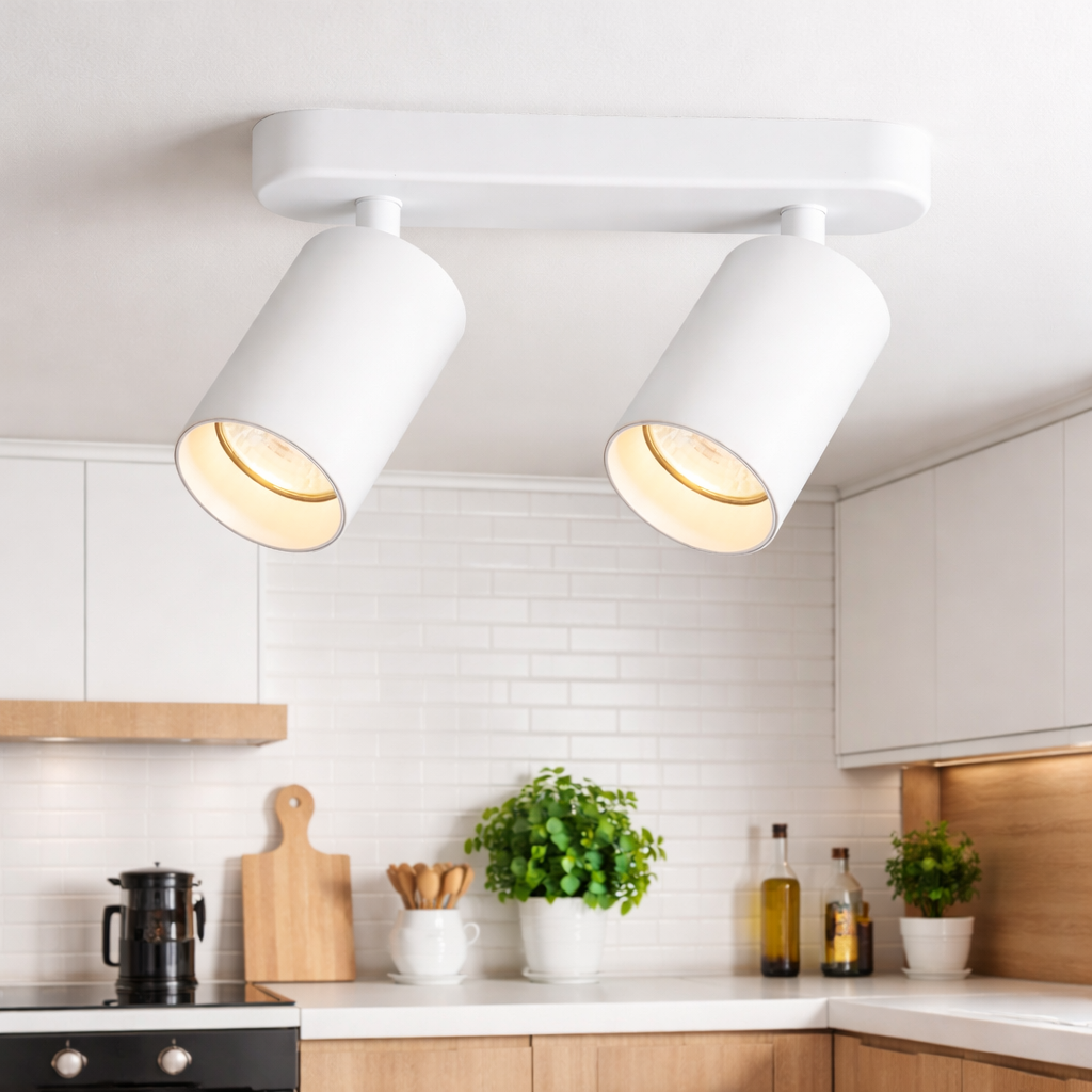 Lustra Pipe II White Premium cu 2 Spoturi Reglabile