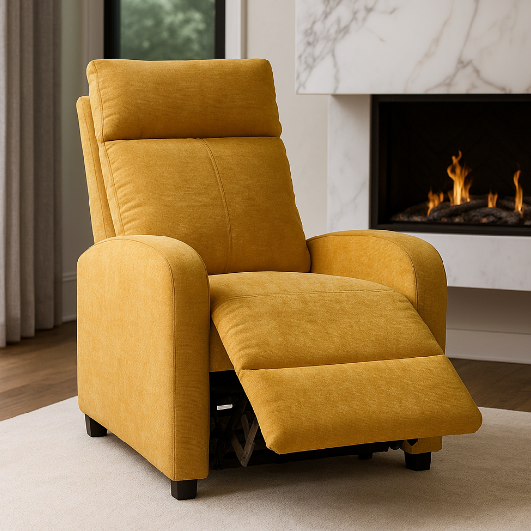 Fotoliu Recliner Stofa Galben