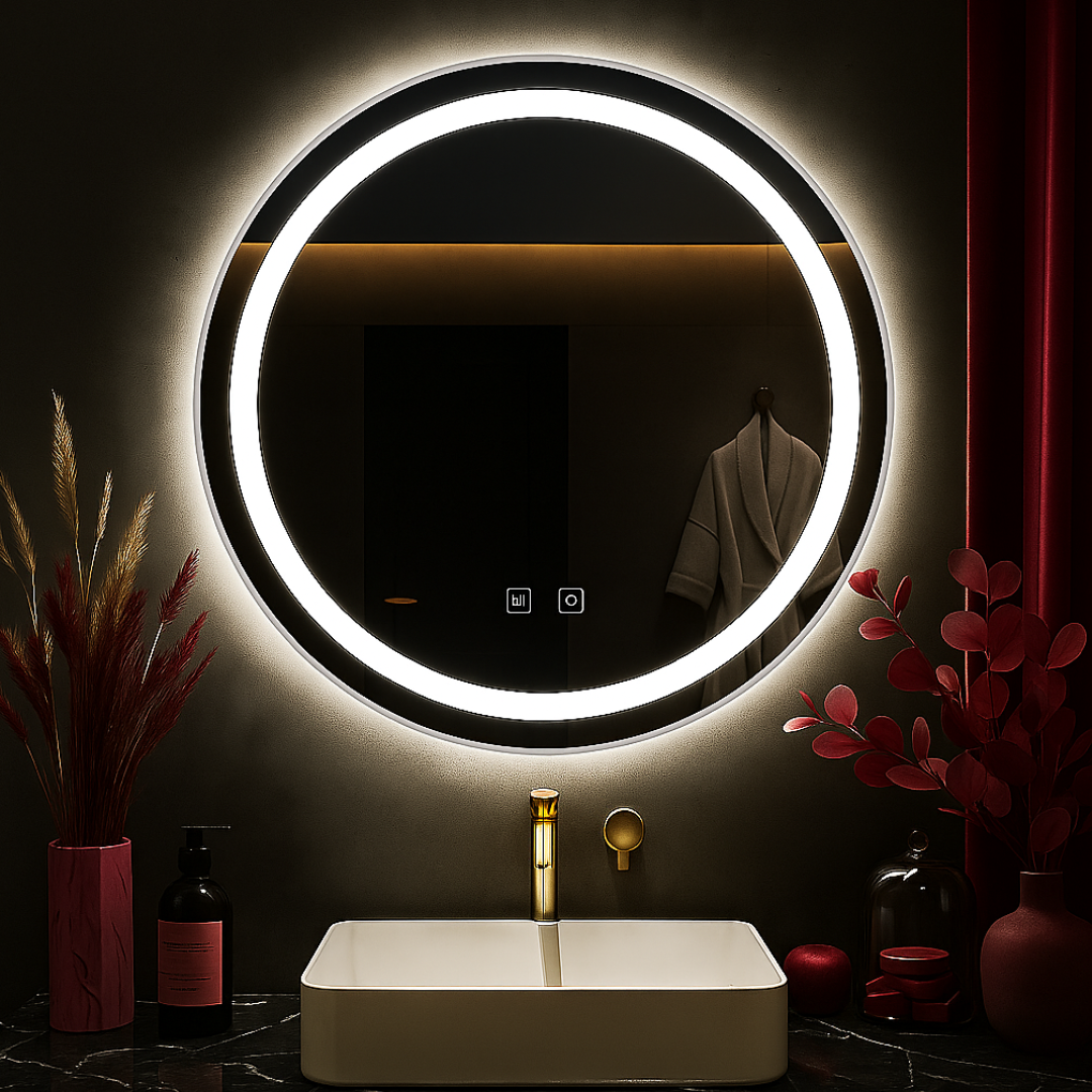 Oglinda LED Rotunda 60CM cu Dezaburire si Lumina Rece