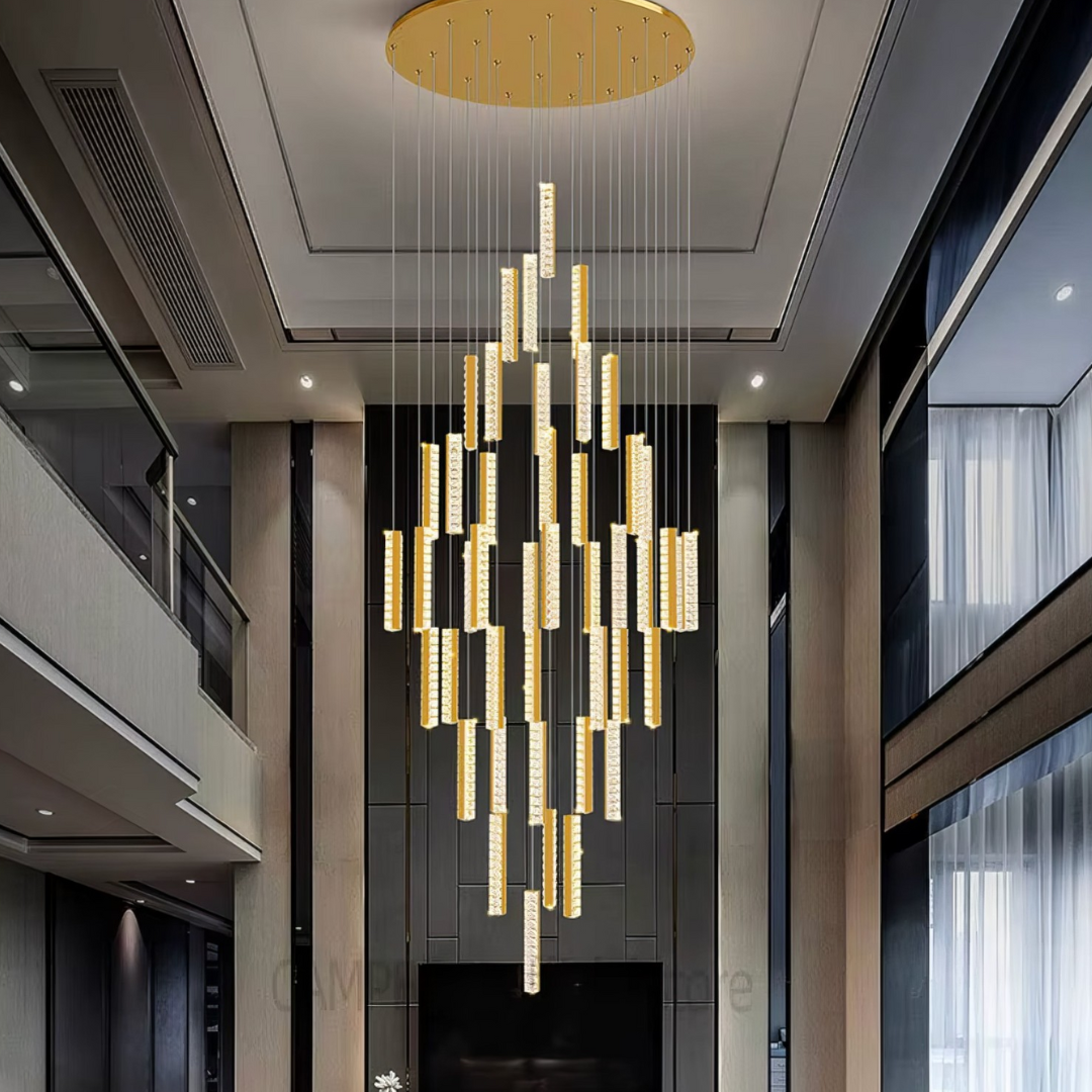 Lustra LED Luxury Crystal Golden Vianore