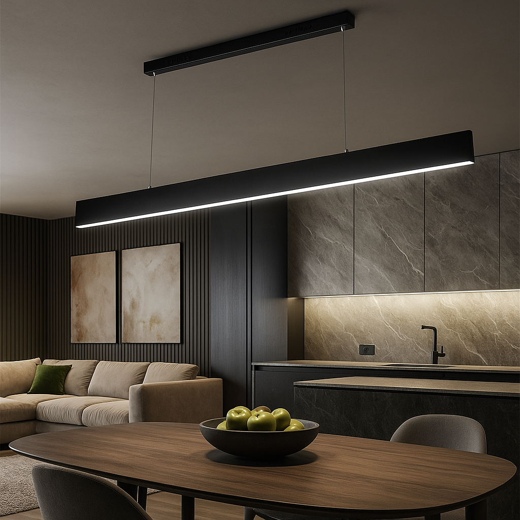 Lustra LED 120cm Lyne Telecomanda Wifi 2.4G Black NEAGRA / SUSPENDATE / 120CM Lighting Fixtures