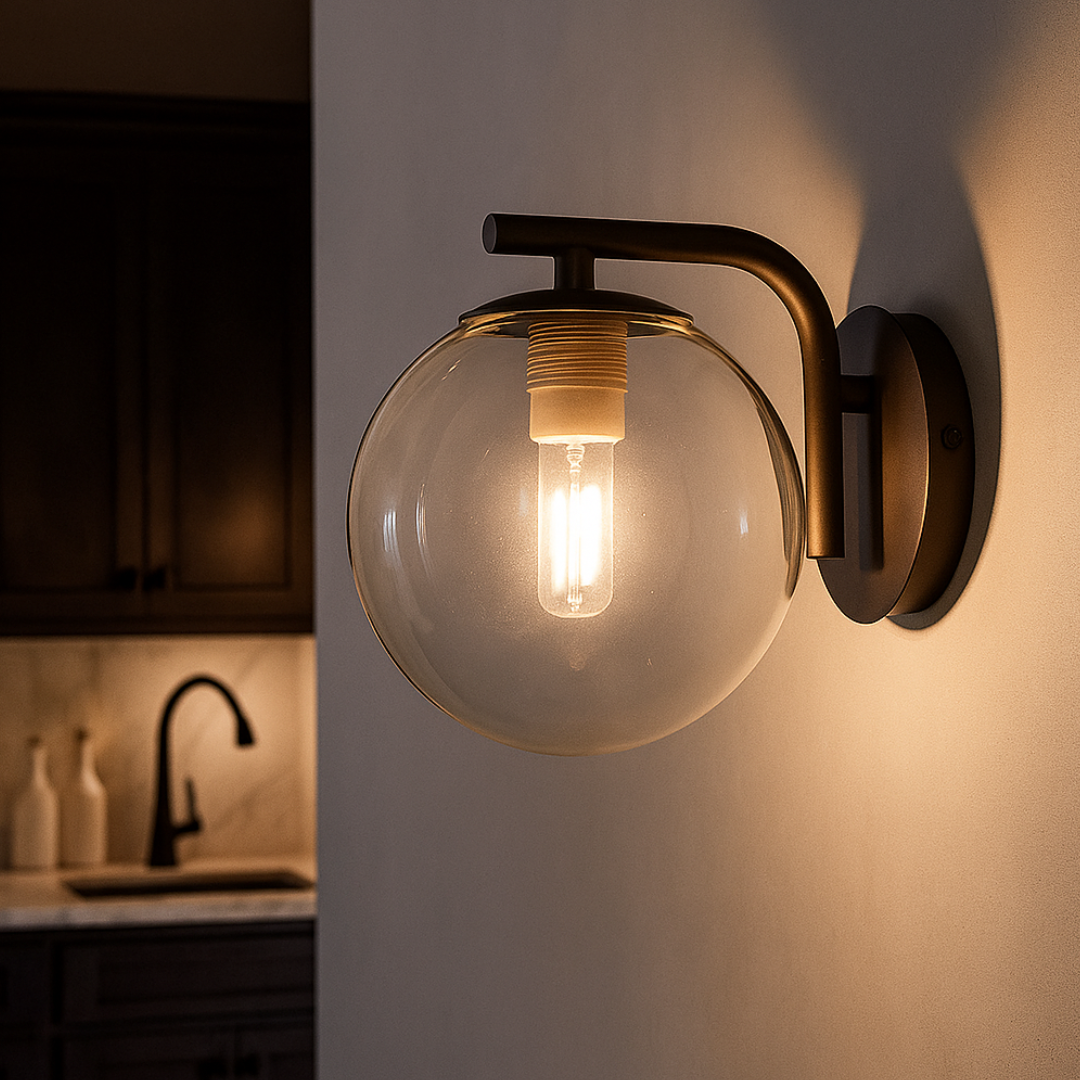 Aplica Perete Abajur Transparent Volta Black