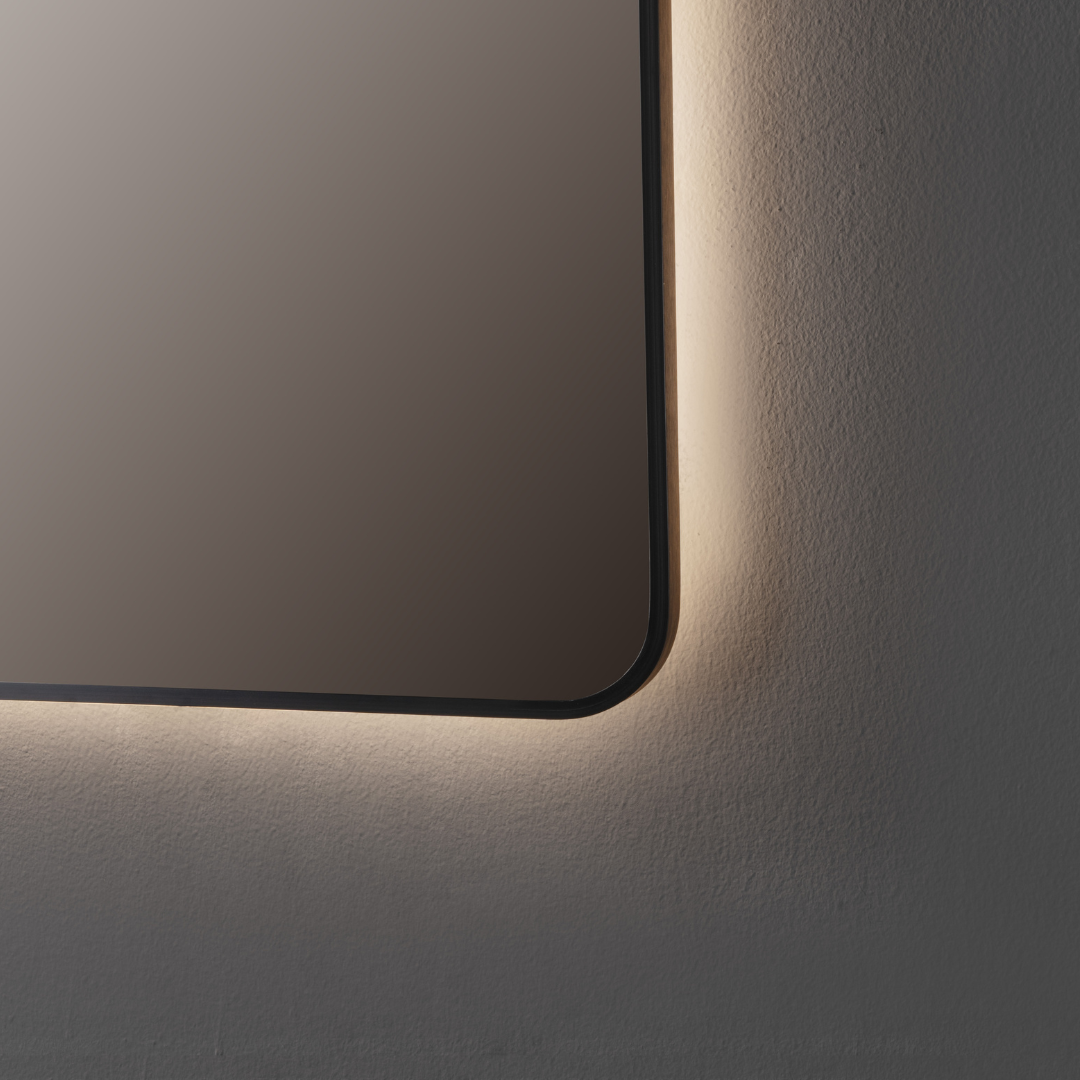 Oglinda LED DUBLIN Black 80x80CM 3 Lumini si Touch