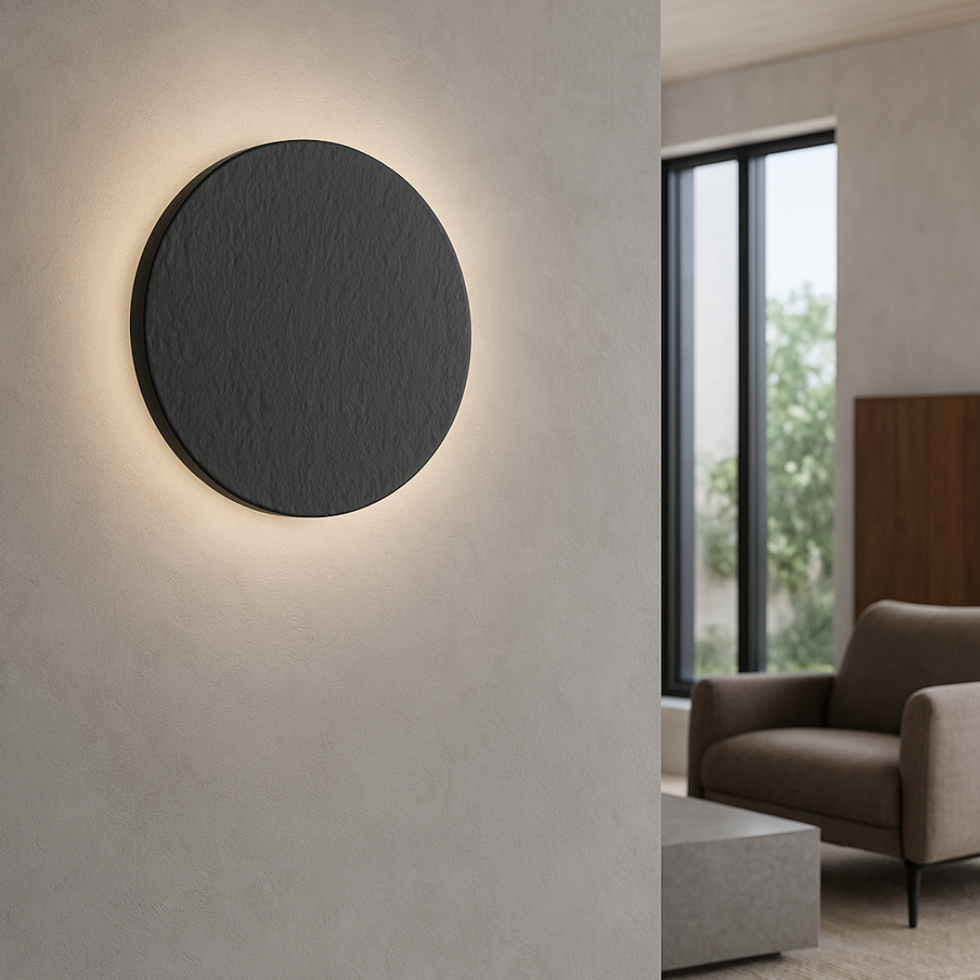 Aplica LED 9W Black RAVEN Stone Effect