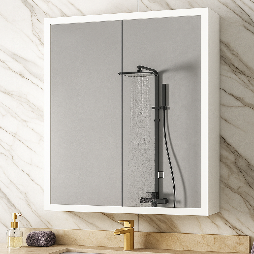 Dulap Baie Cu Oglinda LED Qora Touch 60x70cm