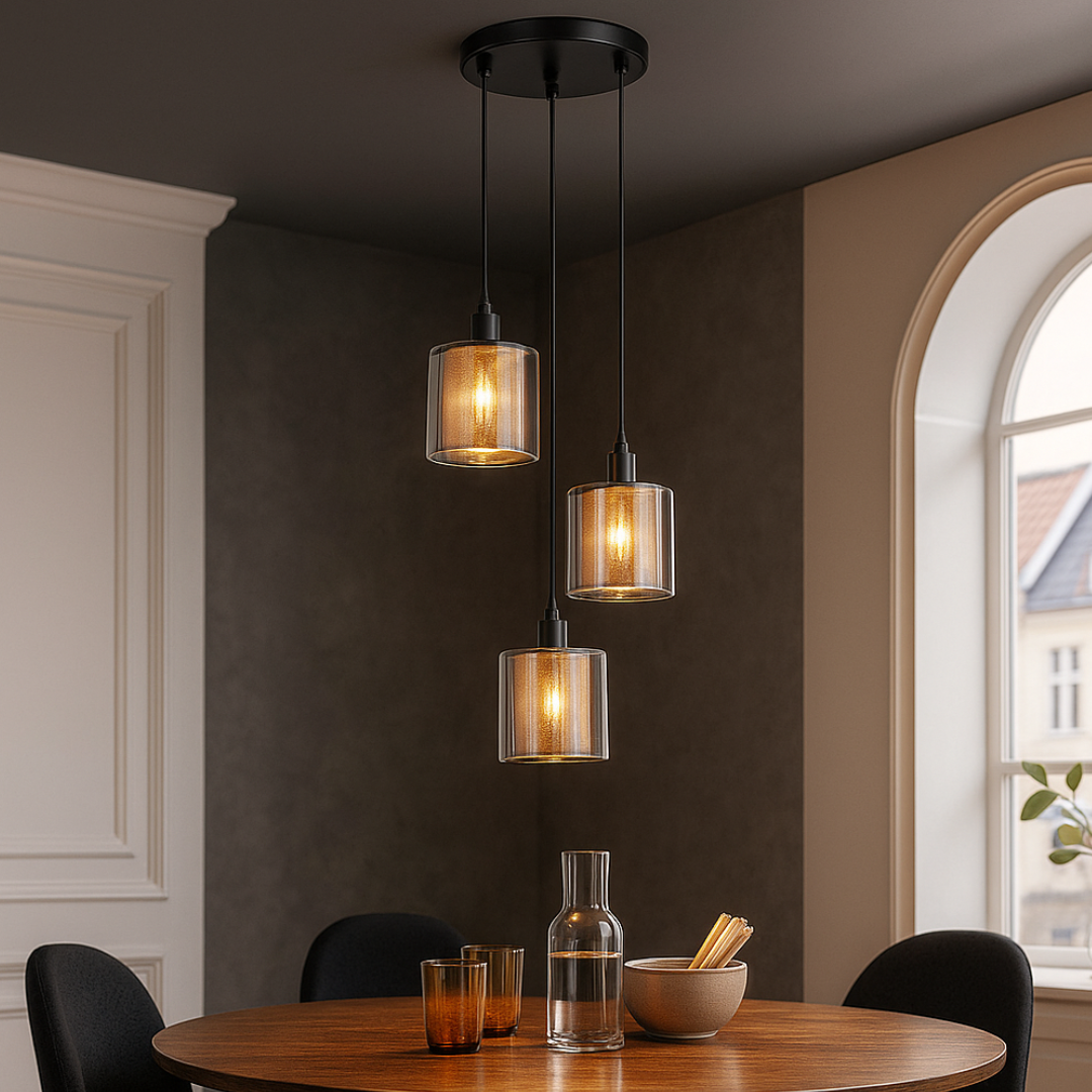 Lustra Suspendata 3xE14 Cooper Black