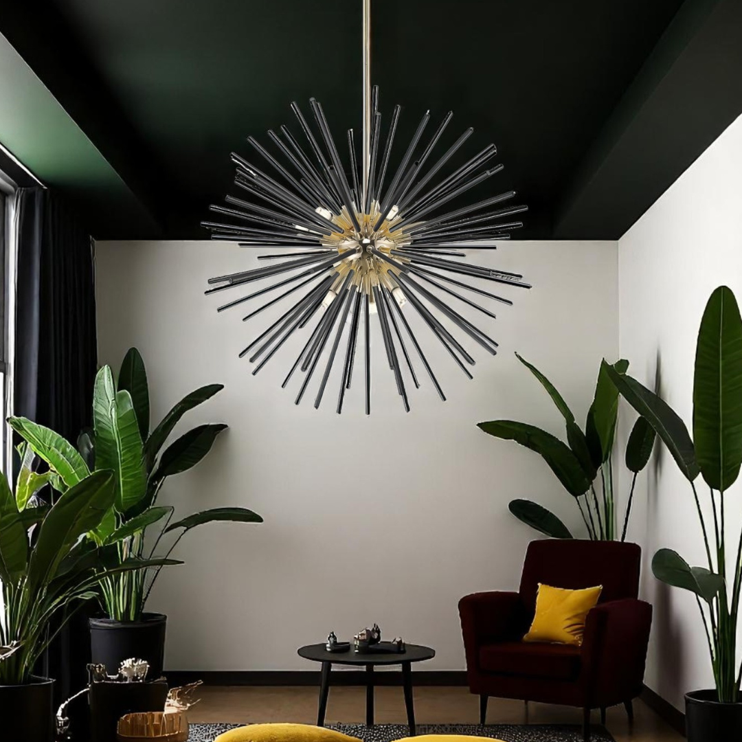 Lustra Luxuty Black SUN Negru+Auriu