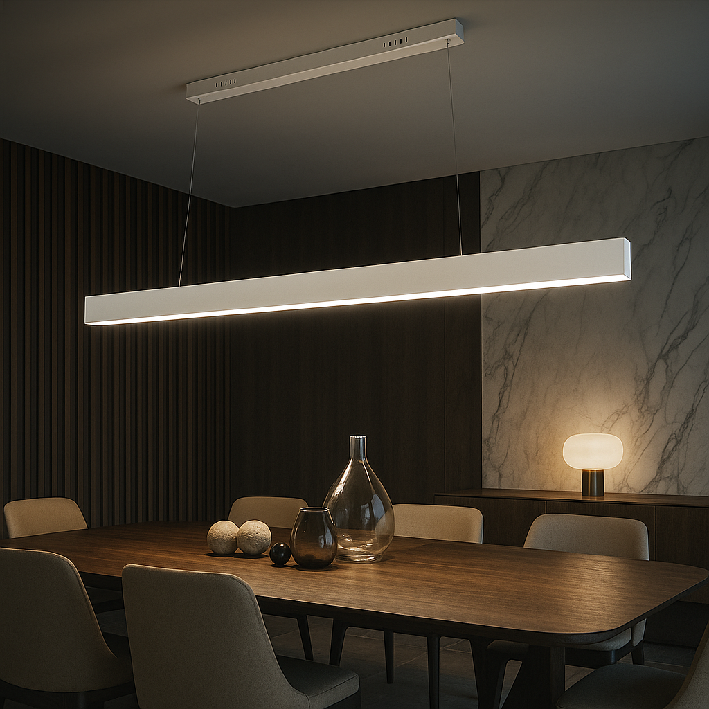 Lustra LED 120cm Lyne Telecomanda Wifi 2.4G ALBA / SUSPENDATE / 120CM Lighting Fixtures