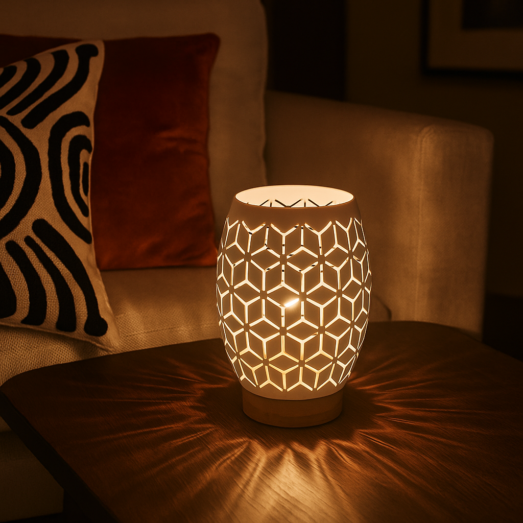 Veioza Decorativa BIDAR 1xE27 Alba