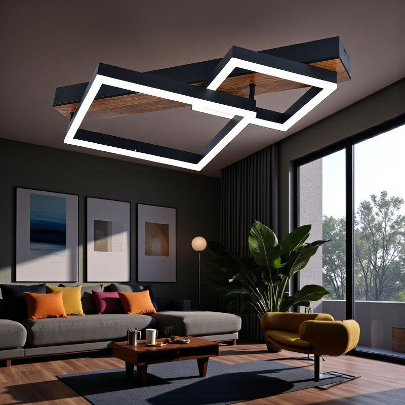 Lustra LED Zenn Telecomanda Wifi 2.4G Black 3 Culori G4212 NEAGRA / SQUARE DESIGN Lighting Fixtures