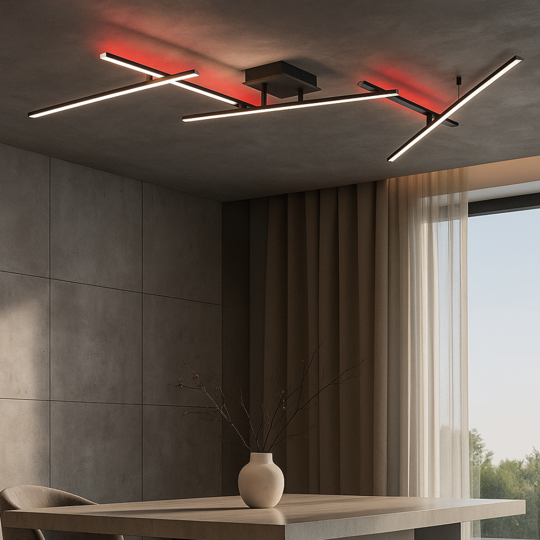 Lustra LED Reglabila RGBW ARVIN Black Echivalent 300W Telecomanda