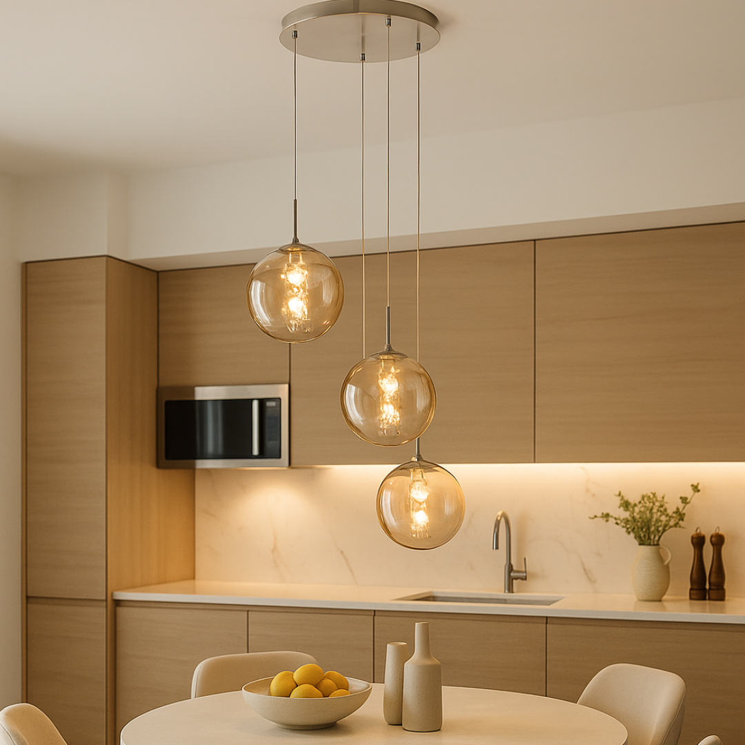 Lustra Suspendata LIMA Silver Abajur Transparent 3xG9