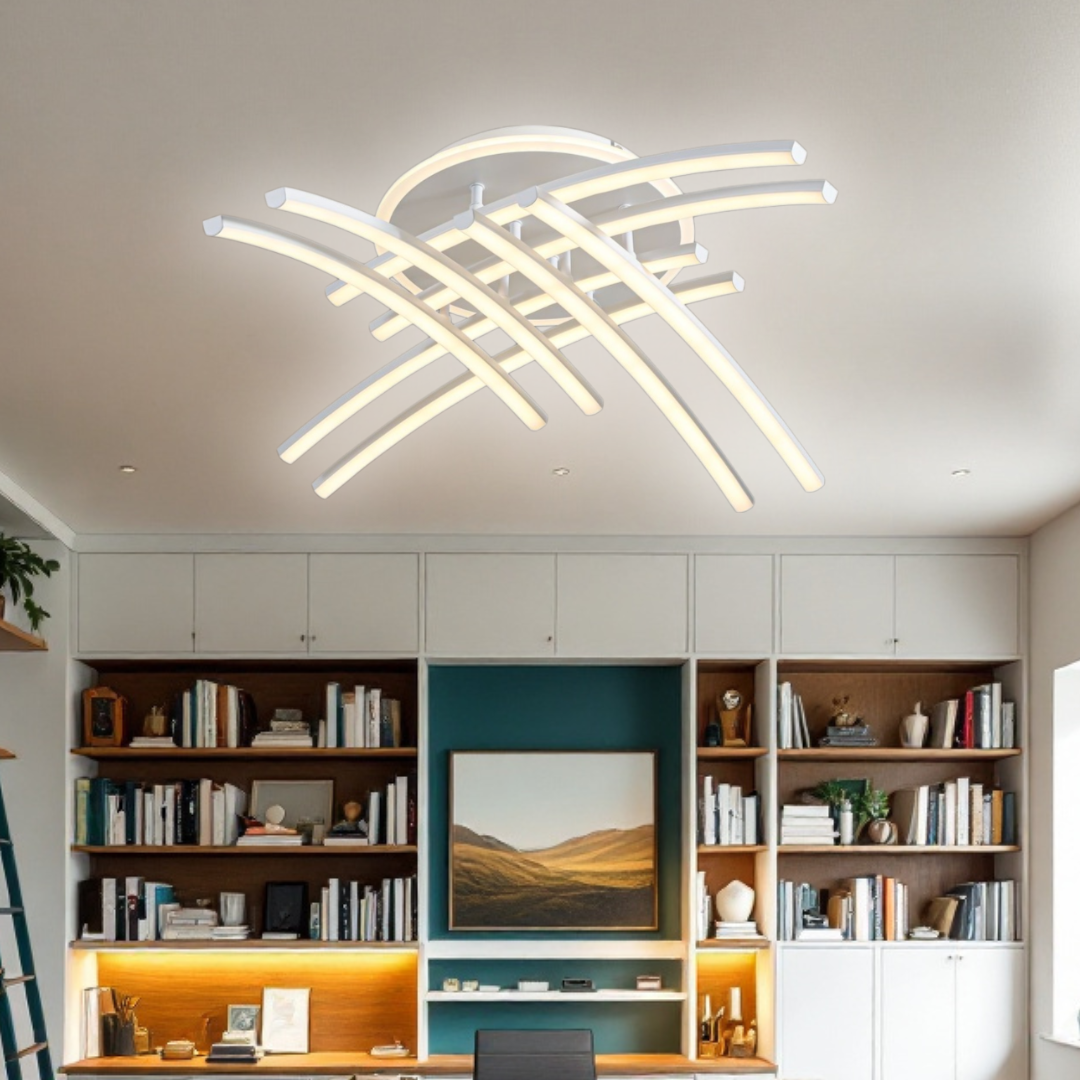 Lustra LED 136W Ophelia 8 Elemente ALBE Echivalent 800W Telecomanda