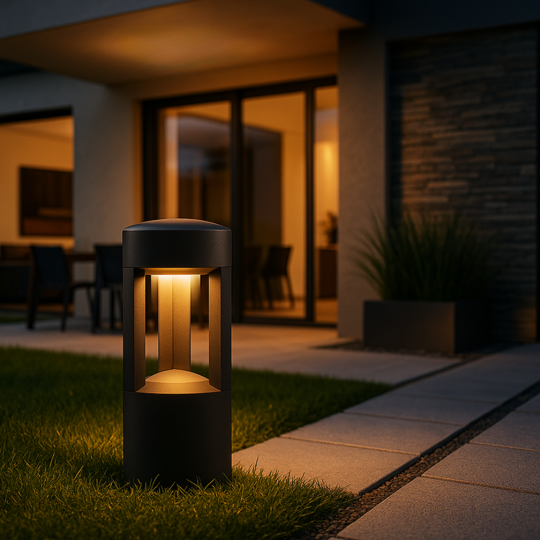 Stalp de Gradina LED DALLAS NEAGRA / STALP ORNAMENTAL / ALB CALD EXTERIOR LAMP