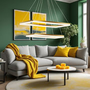 Lustra LED Suspendata cu 2 Elemente Rectangulare Aurii LT108 Echivalent 500W