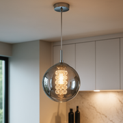 Pendul Abajur Fumuriu LIMA 1xG9 Chrome