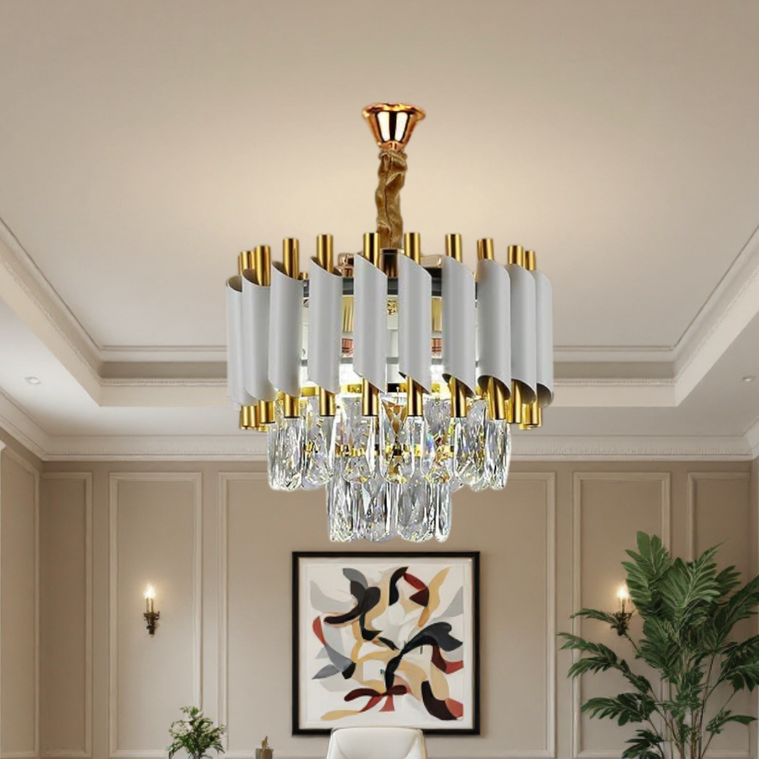 Candelabru Cristal WHITE PANTHER 30CM